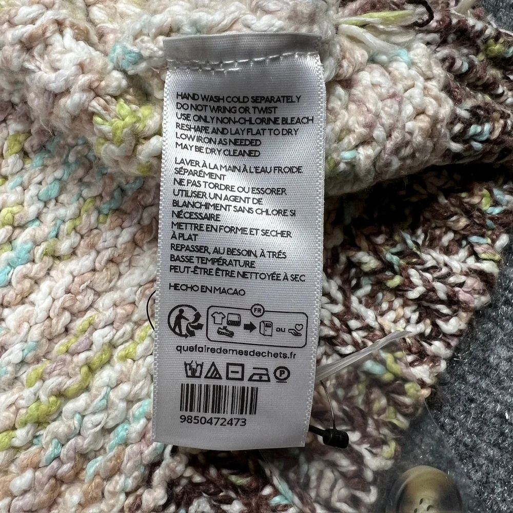 NWT Free People Women Large Isabella Cardigan Moonbeam Slouchy Sweater OB2239997